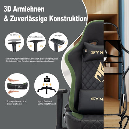 Symino Gaming Stuhl - Ergonomischer Racing Style, 200kg