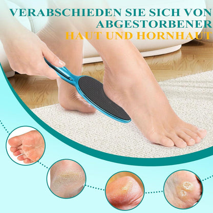 Nano Glas Hornhautentferner Langgriff Fußpflege Bimsstein Blau