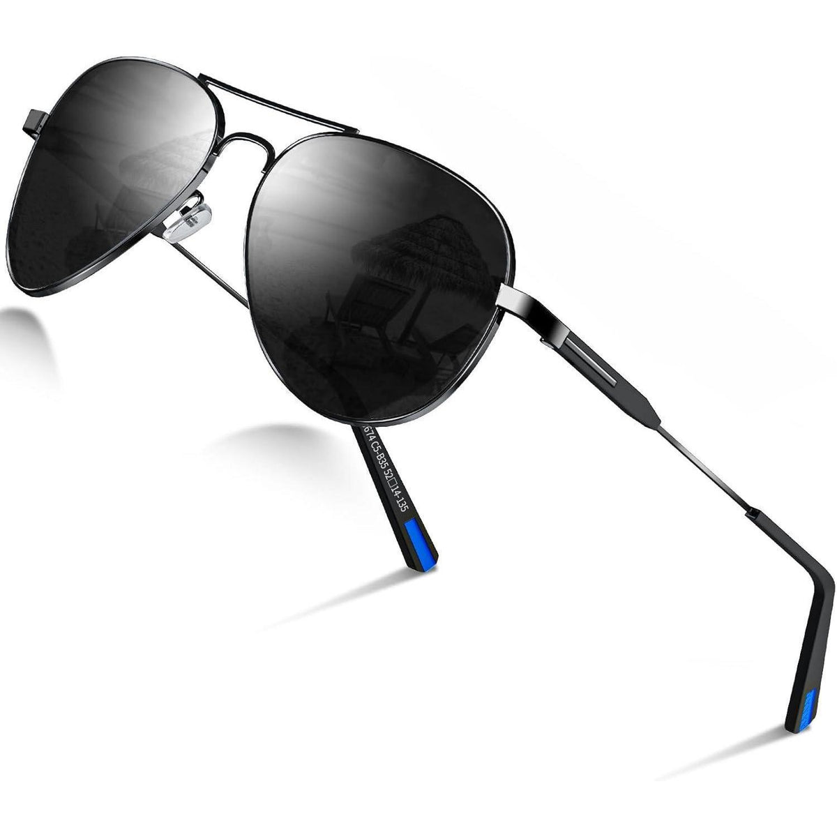 Piloten Sonnenbrille Herren Damen Polarisiert Metall Retro UV400
