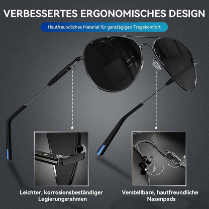 Piloten Sonnenbrille Herren Damen Polarisiert Metall Retro UV400