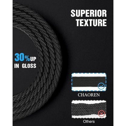 Elastischer Flechtgürtel Herren, Stretch Stoff, lochfrei, Blau 95-100cm