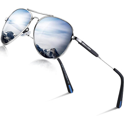 Piloten Sonnenbrille Herren Damen Polarisiert Metall Retro UV400