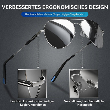Piloten Sonnenbrille Herren Damen Polarisiert Metall Retro UV400