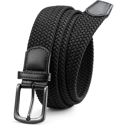 Elastischer Flechtgürtel Herren, Stoff Stretch Gürtel ohne Löcher