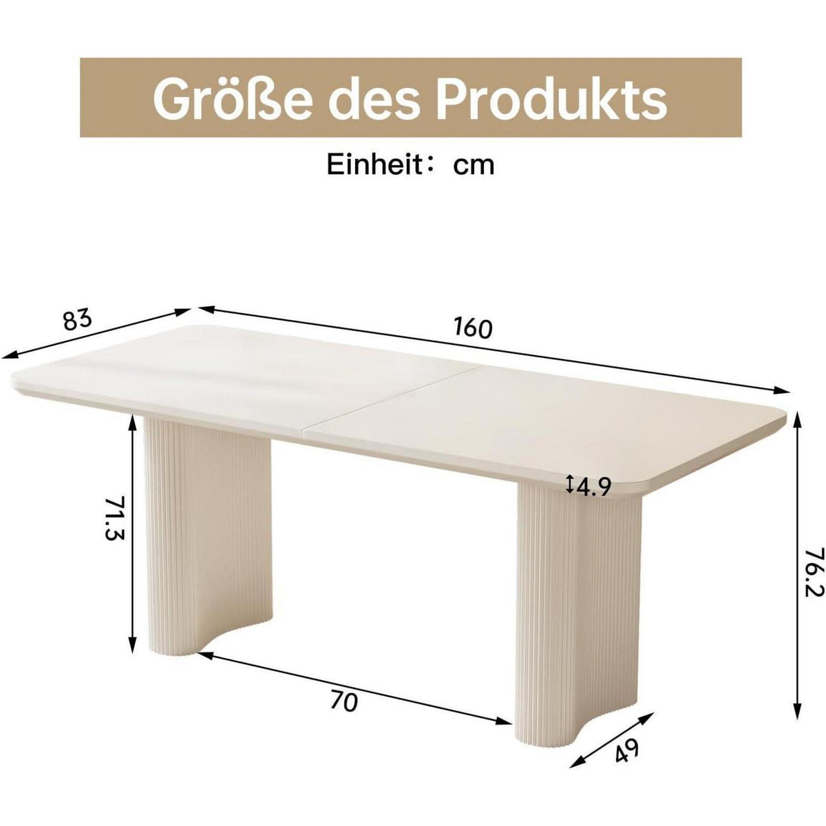 Weißer Esstisch 160 cm – Modern & Platzsparend für 4-6 Personen