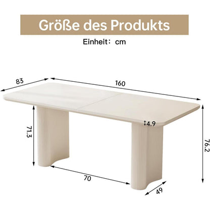 Weißer Esstisch 160 cm – Modern & Platzsparend für 4-6 Personen