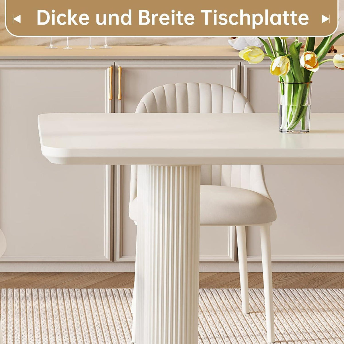 Weißer Esstisch 160 cm – Modern & Platzsparend für 4-6 Personen