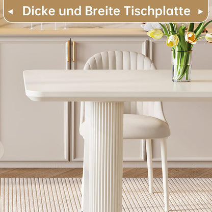 Weißer Esstisch 160 cm – Modern & Platzsparend für 4-6 Personen