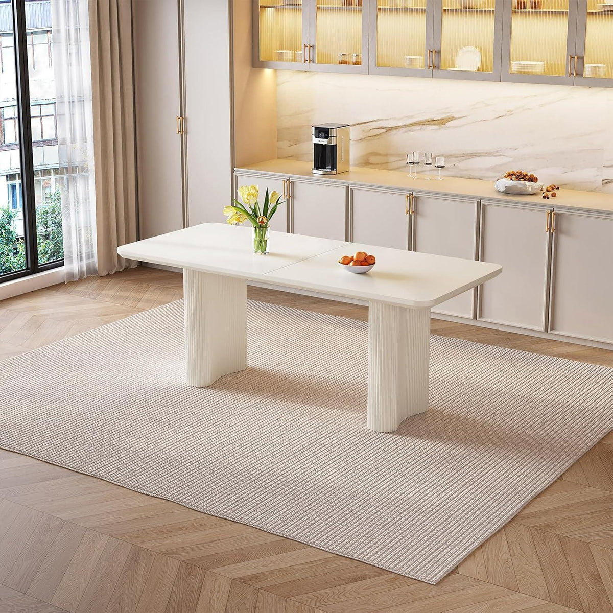 Weißer Esstisch 160 cm – Modern & Platzsparend für 4-6 Personen
