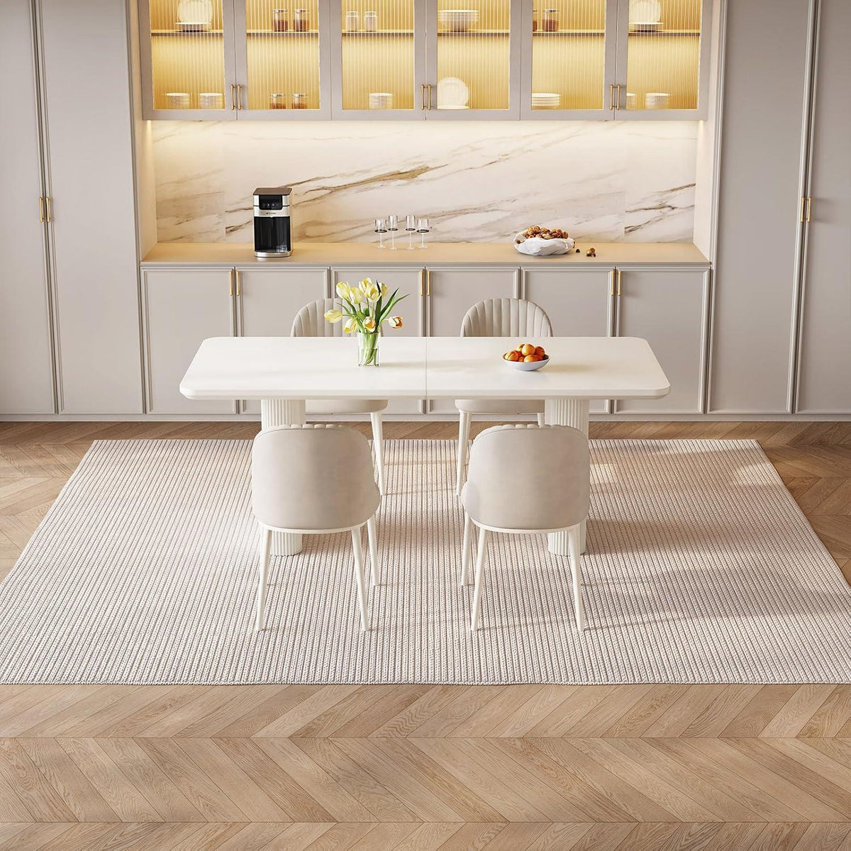 Weißer Esstisch 160 cm – Modern & Platzsparend für 4-6 Personen