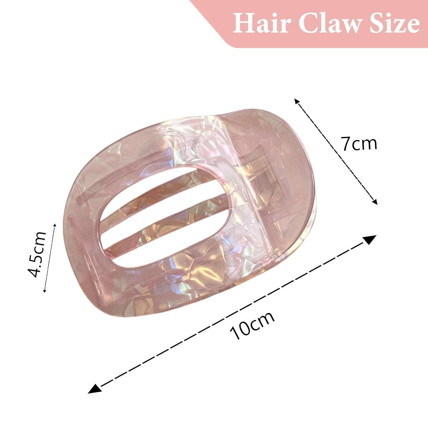 Acetat Flache Haarklammern 4er Set Bonbonfarben 18 Zacken