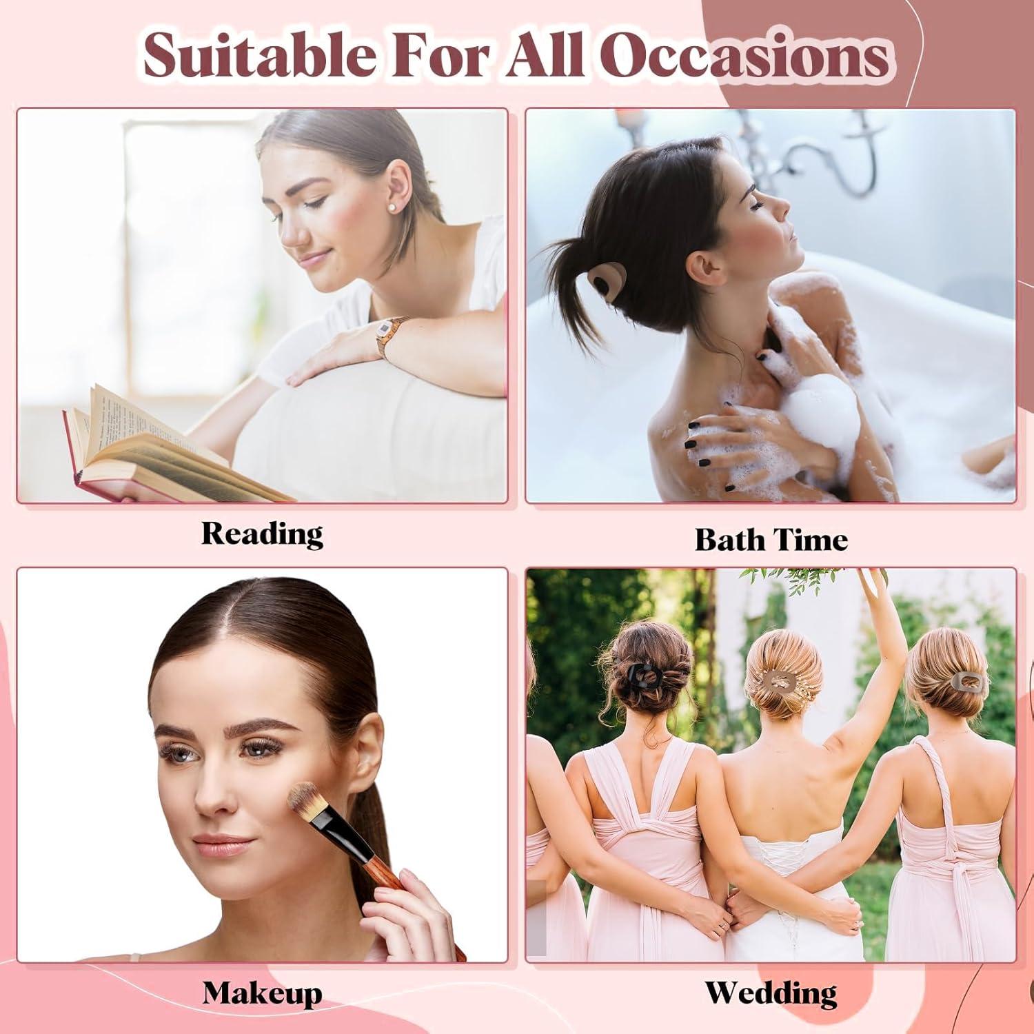 4er-Pack Acetat Flache Haarklammern Damen Bonbonfarben - Stark haltende Clips