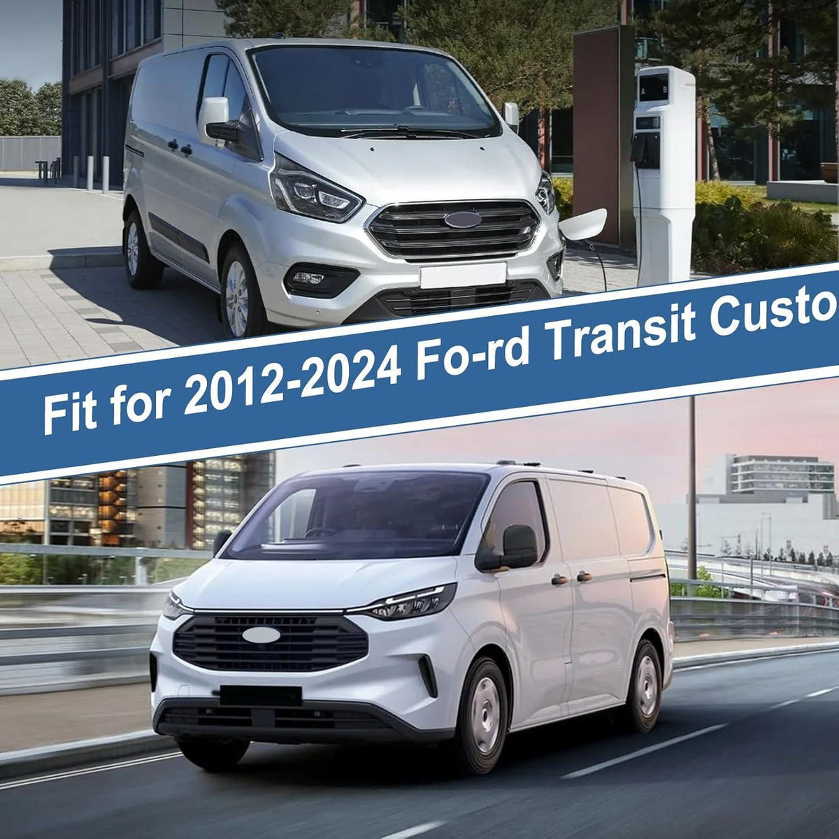Frontscheibenabdeckung Ford Transit Custom 2012-2024, Schwarz