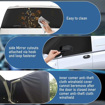 Frontscheibenabdeckung Ford Transit Custom 2012-2024, Schwarz