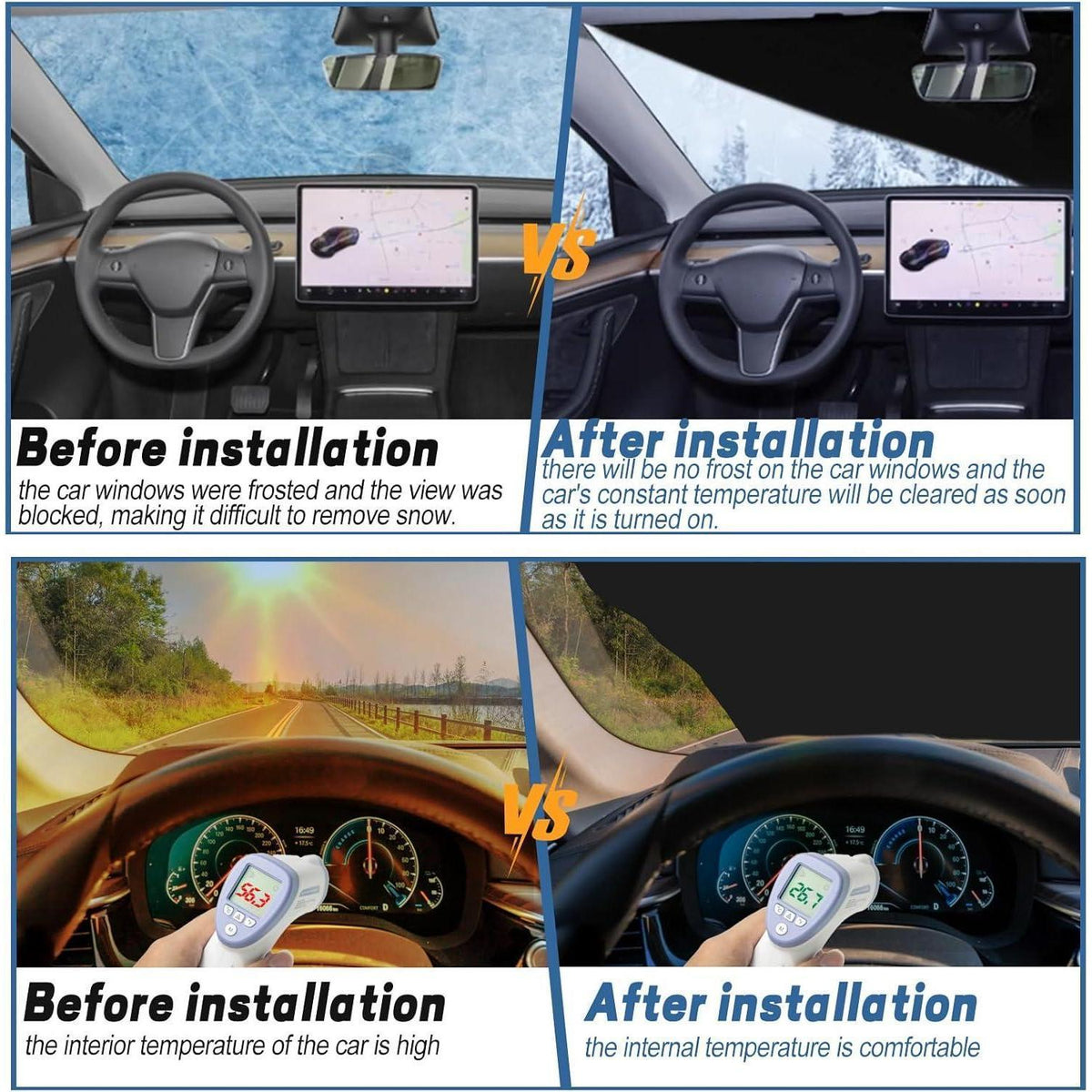 Frontscheibenabdeckung Ford Transit Custom 2012-2024, Schwarz