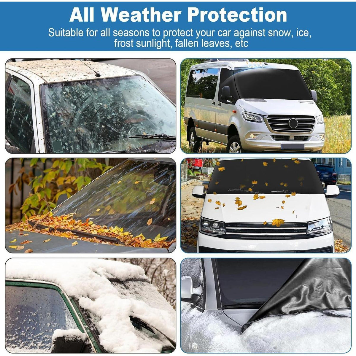 Frontscheibenabdeckung Ford Transit Custom 2012-2024, Schwarz