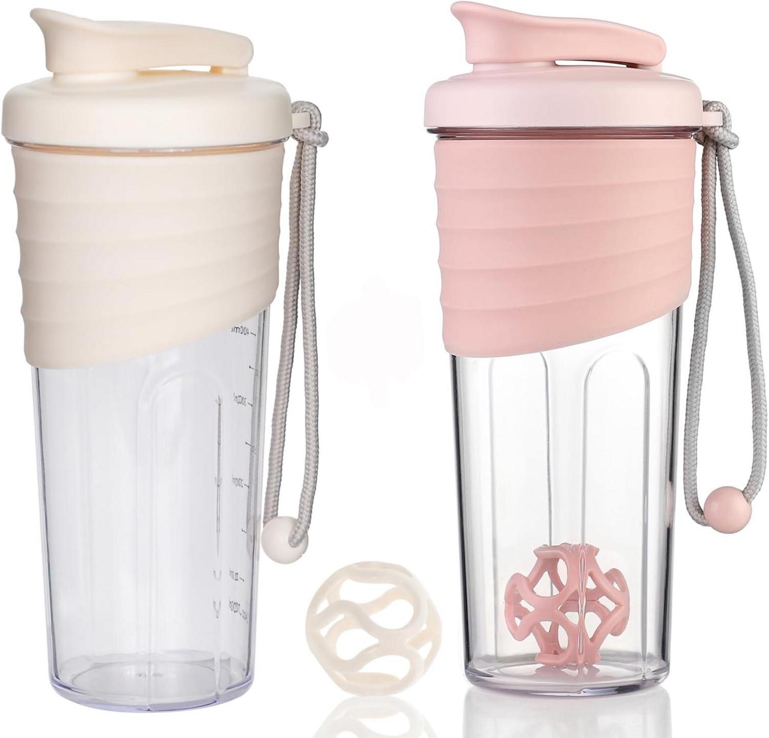 Protein Shaker Set mit TRITAN Rührball für Fitness Shakes 700ml