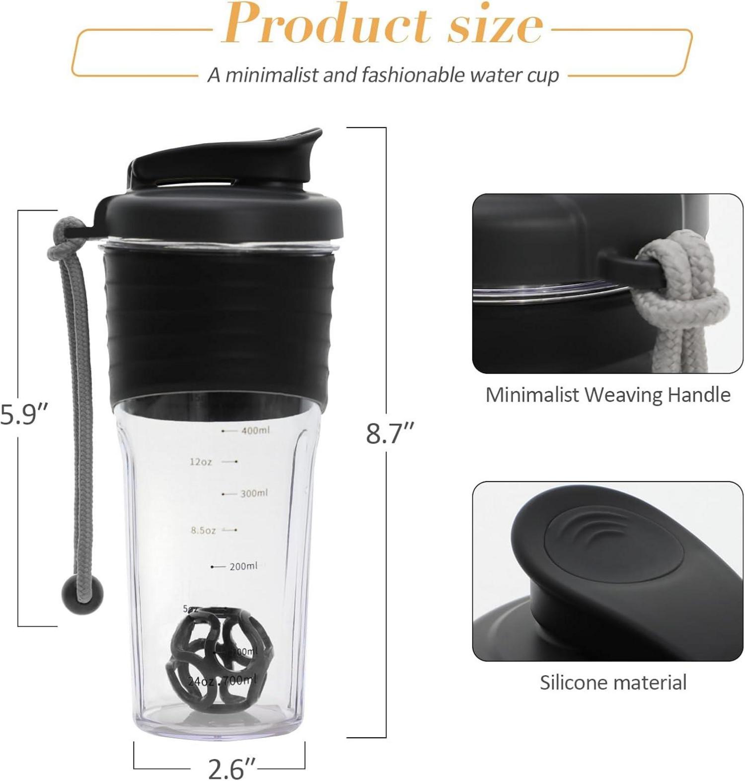 2er Set Protein Shaker 700ml TRITAN Rührball eiweiss shaker für super cremige Fitness Eiweiß Shakes