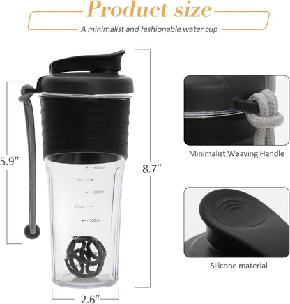 2er Set Protein Shaker 700ml TRITAN Rührball eiweiss shaker für super cremige Fitness Eiweiß Shakes
