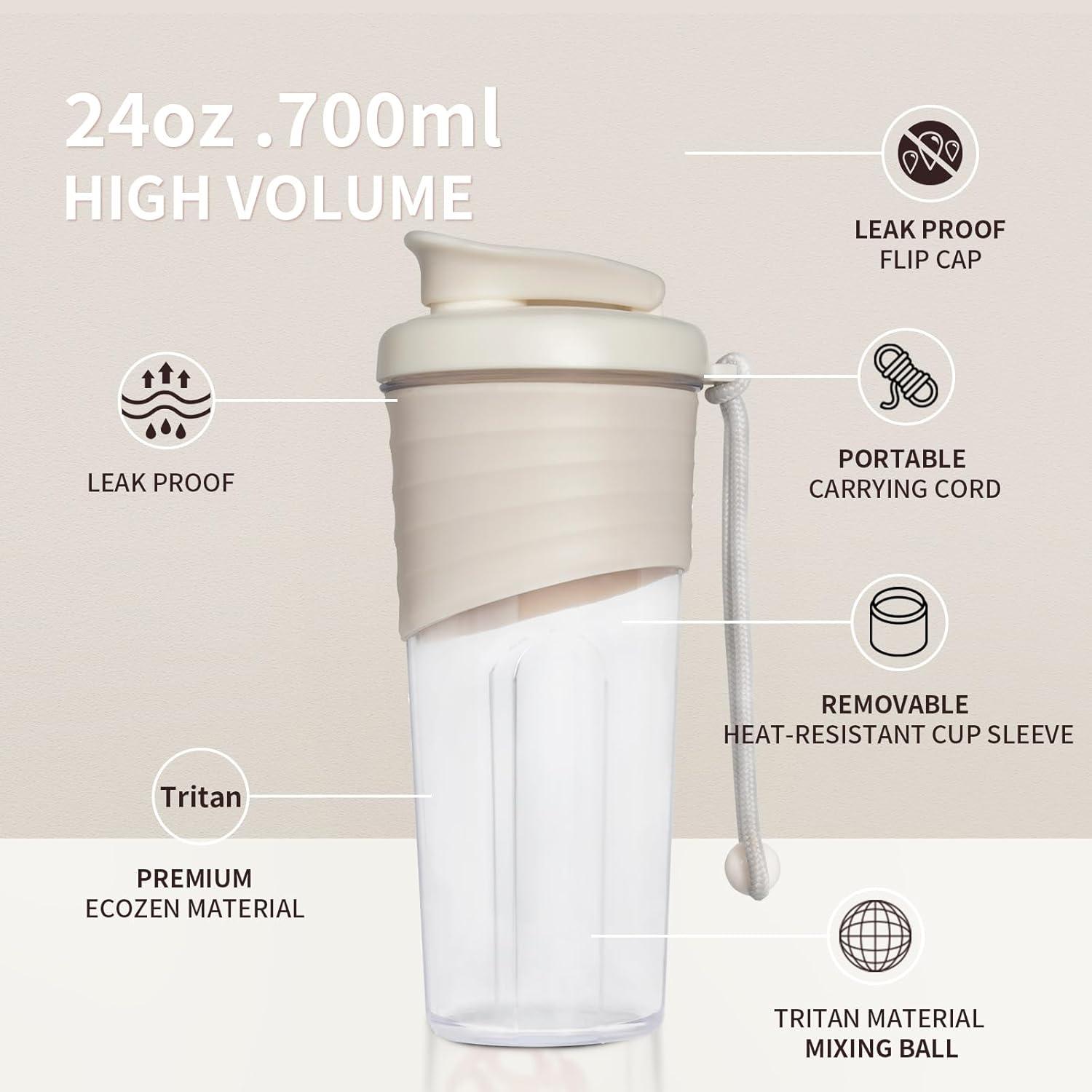 2er Pack Protein Shaker TRITAN 700ml Schwarz Weiß Fitness Shake