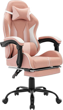 Ergonomischer Gaming Stuhl mit Fußstütze, Kopfstütze und Lendenkissen