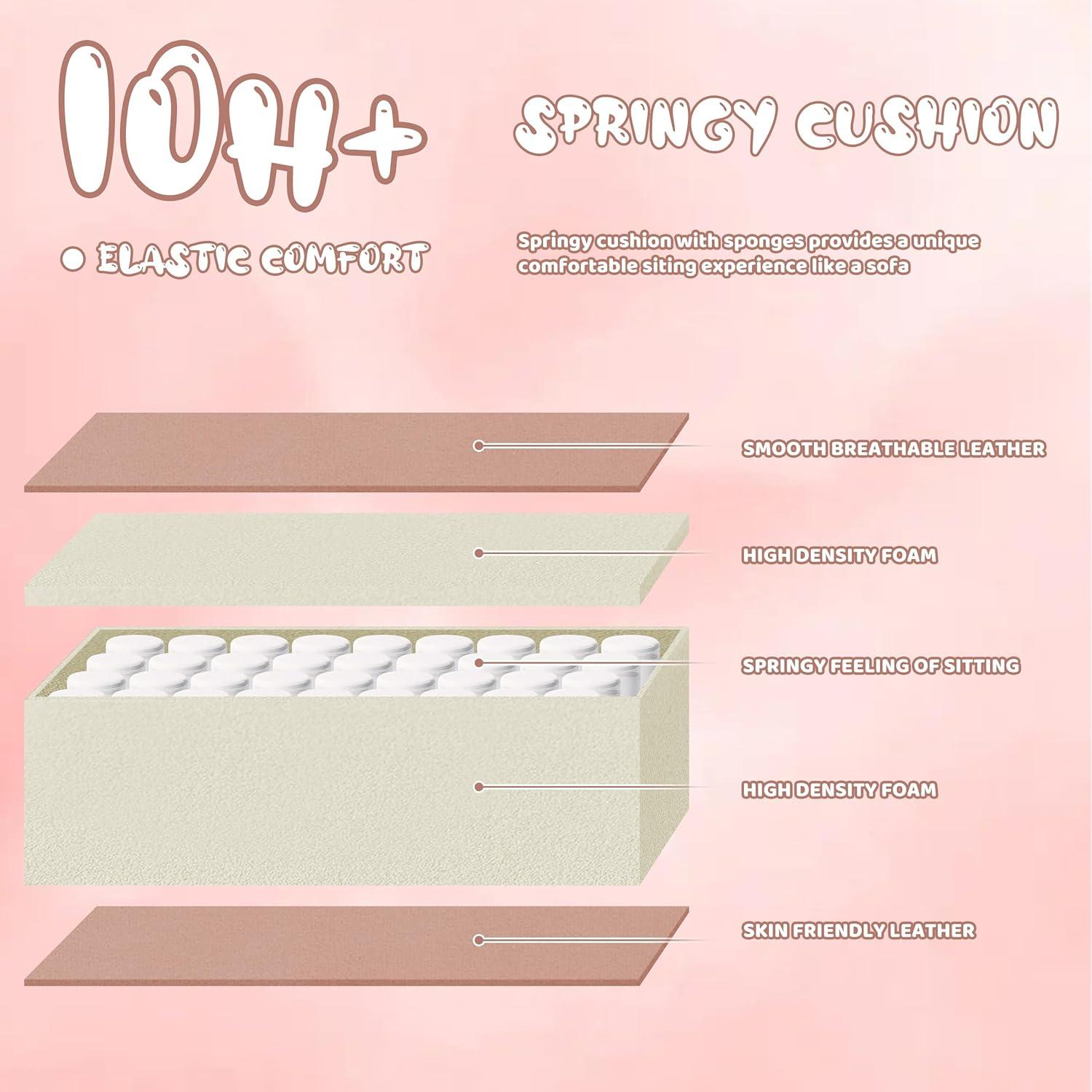 NSMAZXO Gaming Stuhl Rosa Ergonomisch mit Fußstütze & Lendenkissen