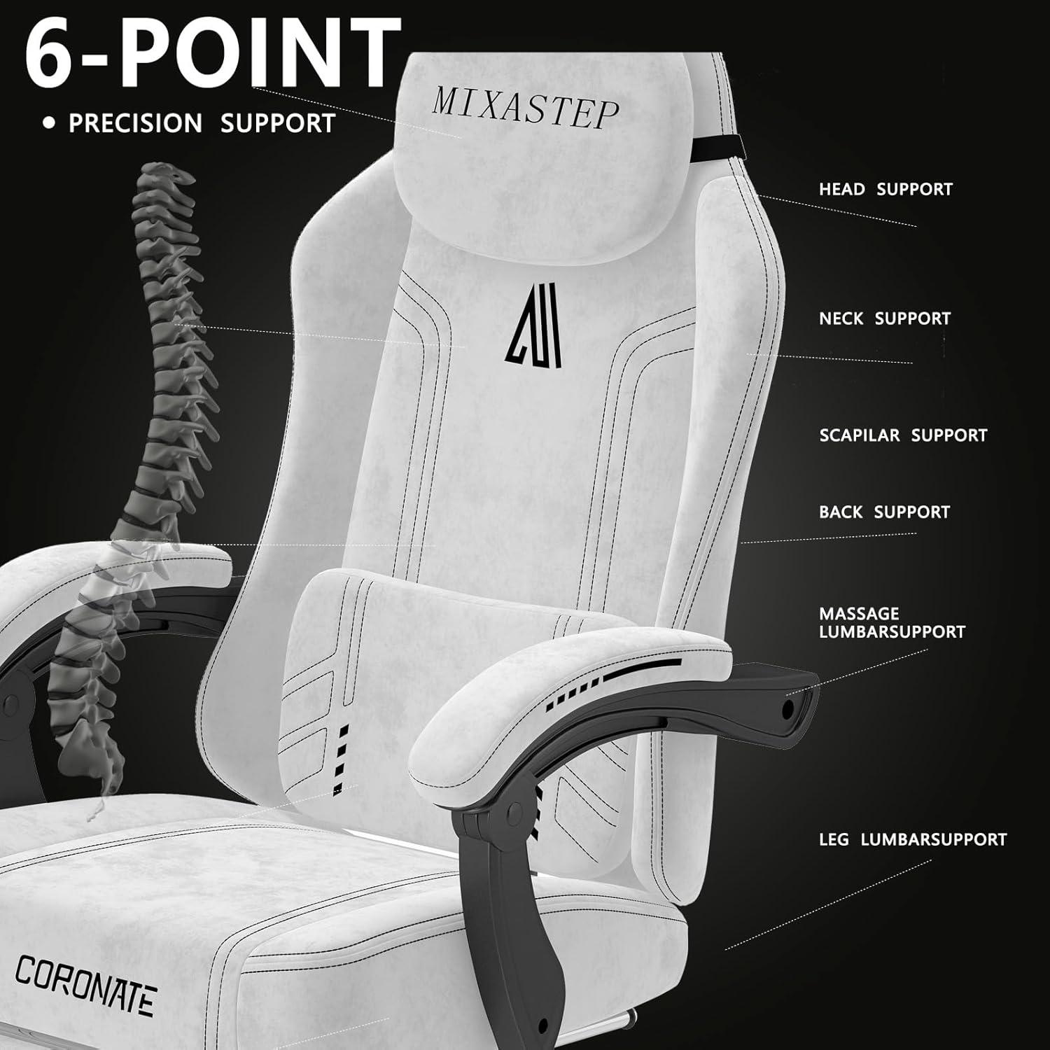 Ergonomischer Gaming Stuhl mit verstellbarer Rückenlehne - PC-Stuhl für