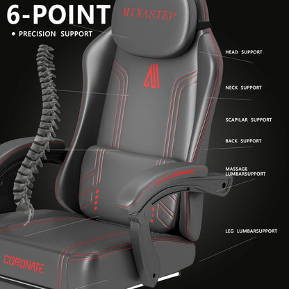Ergonomischer Gaming Stuhl 360° Drehfunktion Rückenlehne verstellbar