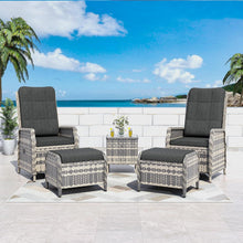 Polyrattan Gartenmöbel Lounge Set 2 Personen mit Verstellbarer