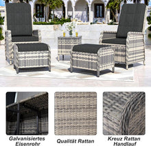 Trumbeak Polyrattan Lounge Set Schwarz 2 Personen mit