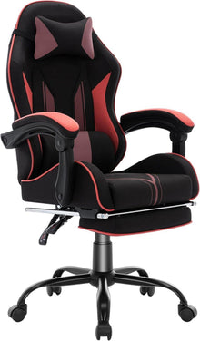 Ergonomischer Gaming Stuhl mit Fußstütze und 130kg Tragfähigkeit