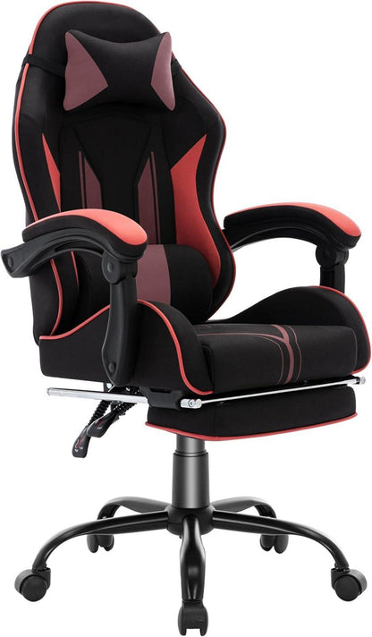Ergonomischer Gaming Stuhl mit Fußstütze und 130kg Tragfähigkeit