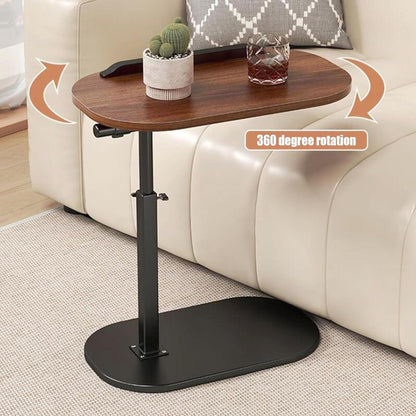 Beistelltisch Holz Klein C-Form Höhenverstellbar Couchtisch Sofa Table