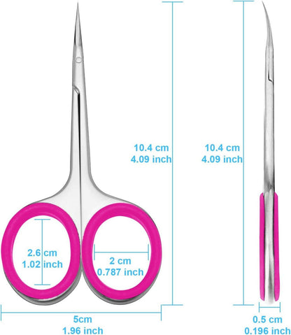 Präzise Nagelhautschere gebogene Spitze Silikon Fingerlöcher Edelstahl