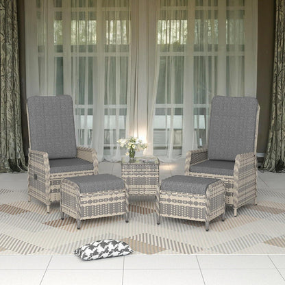 Polyrattan Gartenmöbel Set Sitzgruppe 2 Personen Tisch Rückenlehne Gruy