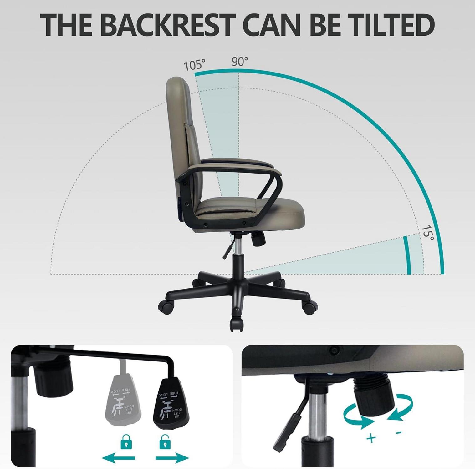 MIXASTEP Schreibtischstuhl mit einzigartigem Design - PU-Leder Padded Bürostuhl