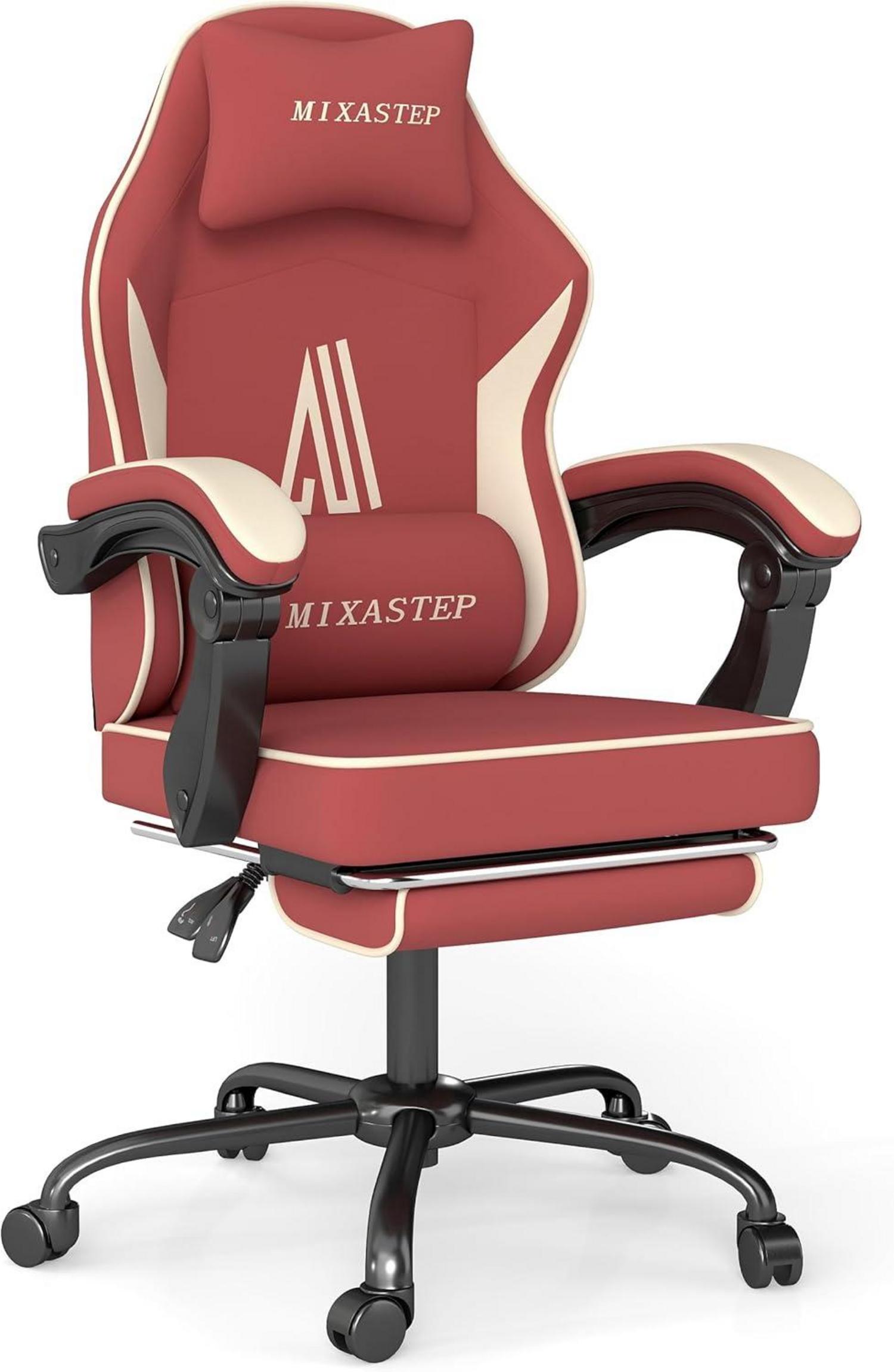 Ergonomischer Gaming Stuhl mit Fußstütze - Premium Qualität bis 130kg