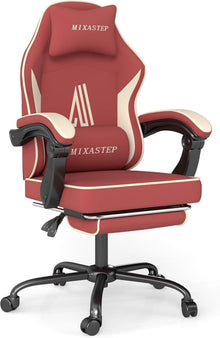 Ergonomischer Gaming Stuhl mit Fußstütze - Premium Qualität bis 130kg