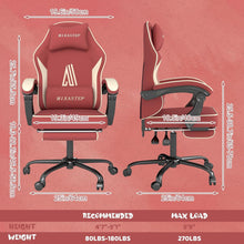 Gaming Stuhl mit Fußstütze und Ergonomie-Eigenschaften
