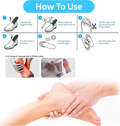 Magnetische Akupressur Einlegesohlen Massage Gel für Fußgesundheit 41-46