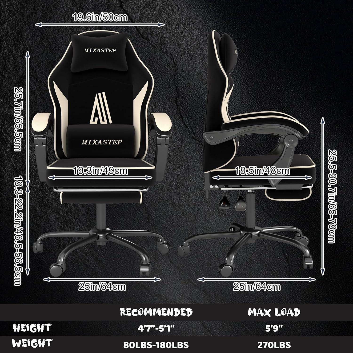 Ergonomischer Gaming-Stuhl mit Fußstütze und