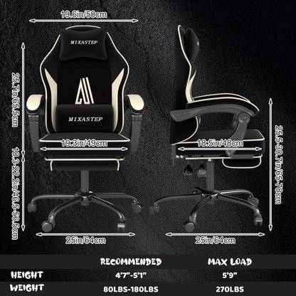 Ergonomischer Gaming-Stuhl mit Fußstütze und