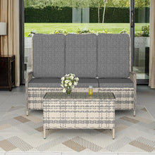 Polyrattan Lounge Set 3 Personen Gartenmöbel Sitzgruppe Tisch