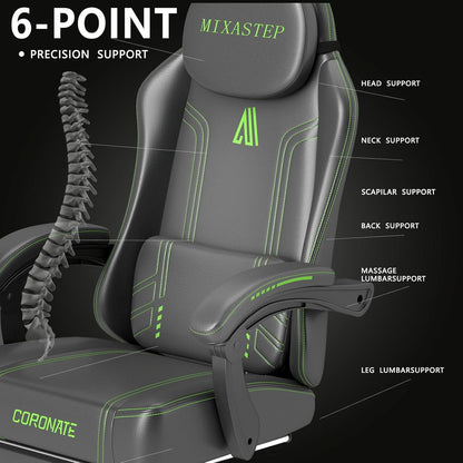 Gaming Stuhl Ergonomisch mit 360° Drehfunktion in Grün für