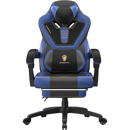 Dowinx Gaming Stuhl mit Massagefunktion und Fußstütze, Blau
