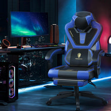 Dowinx Gaming Stuhl mit Massagefunktion und Fußstütze, Blau