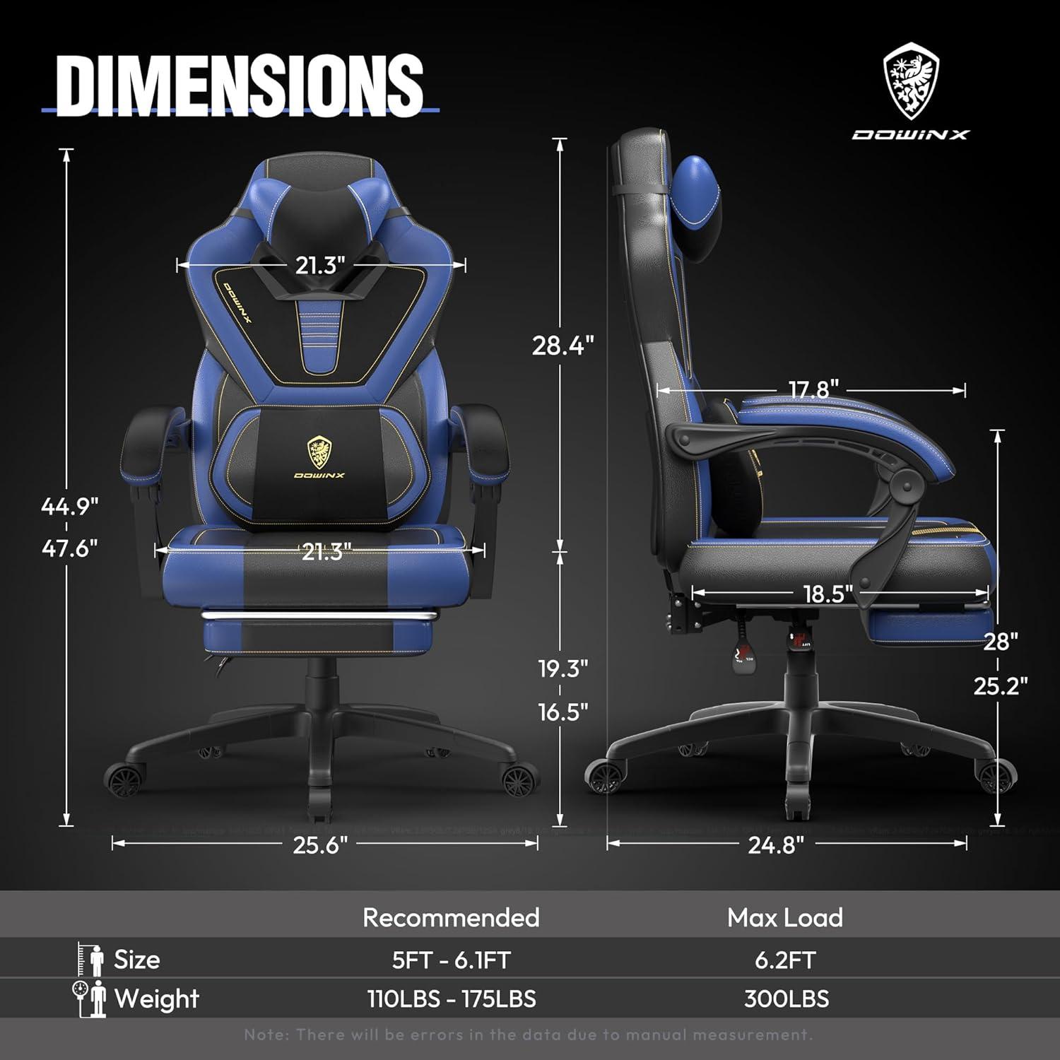 Ergonomischer Gaming Stuhl mit Massagefunktion und Fußstütze