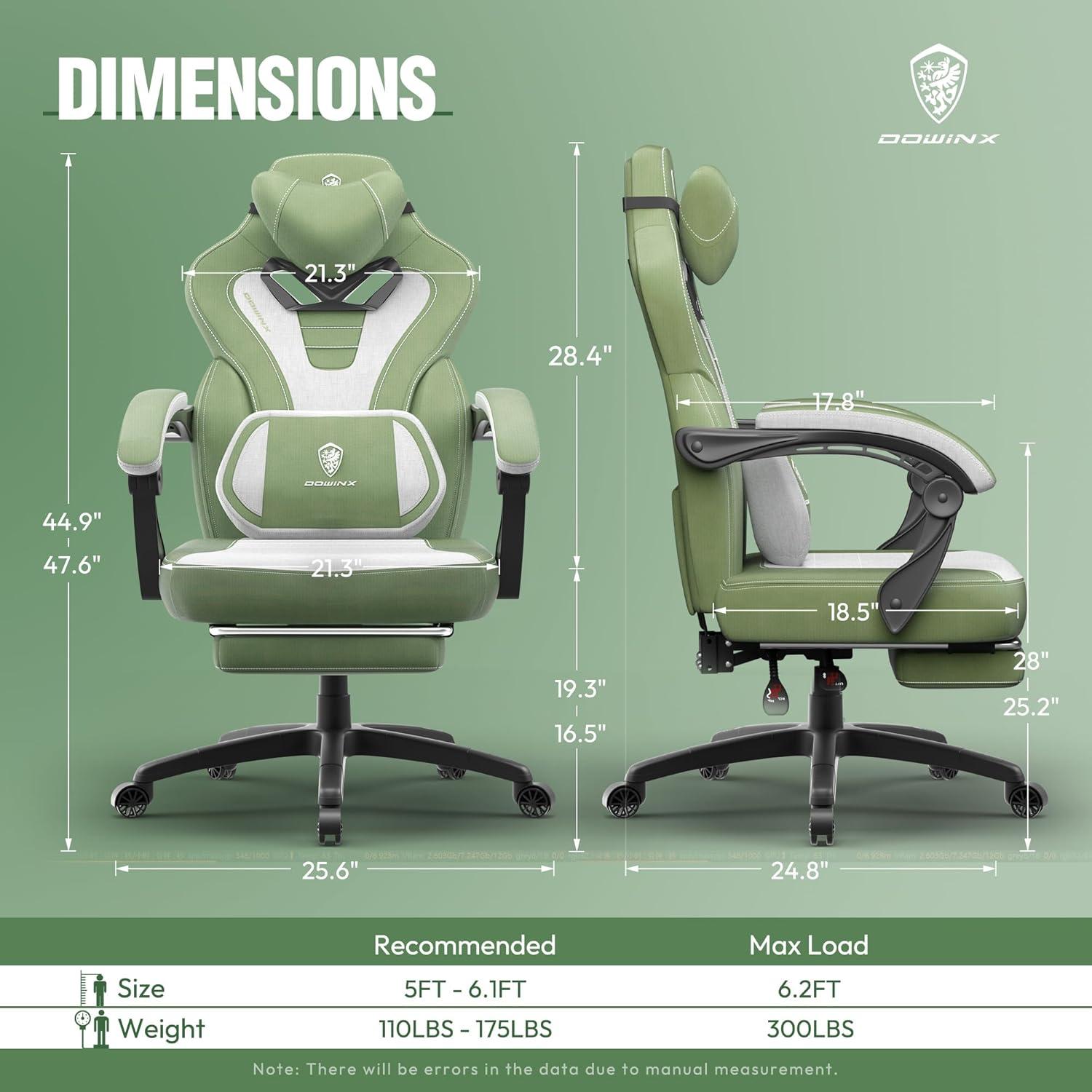 Ergonomischer Gaming Stuhl mit Massagefunktion und Fußstütze
