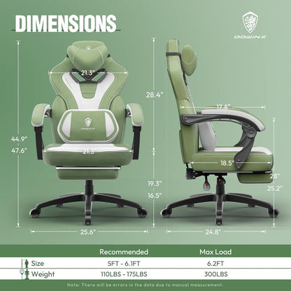 Ergonomischer Gaming Stuhl mit Massagefunktion und Fußstütze