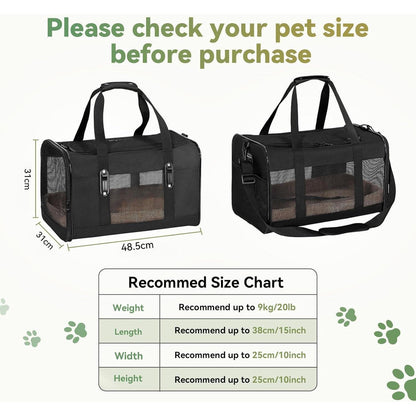 Transporttasche Katze & Hund – Schwarz, 48,5 x 31 x 31,5 cm